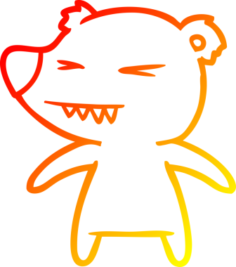 Bir insan tarafından çizilmiş kızgın bir ayı karikatürü.