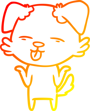 İnsan tarafından çizilmiş bir çizgi film köpeğinin sıcak çizgi çizimi.