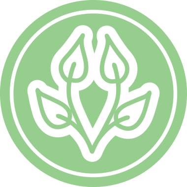 Bir insan tarafından çizilmiş doğal yaprak dairesel simgesi