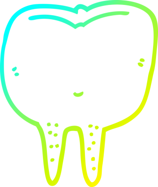 Bir insan tarafından çizilmiş bir çizgi film dişinin soğuk gradyan çizimi.