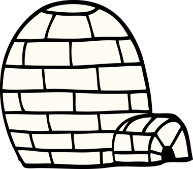 Bir insan tarafından çizilmiş karikatür buz iglosu.