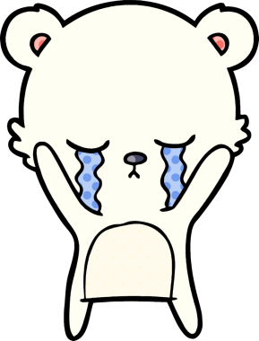 Ağlayan kutup ayısı bir insan tarafından çizilmiş.