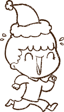 Bir insan tarafından çizilen Noel Çocuğu Kömür Çizimi