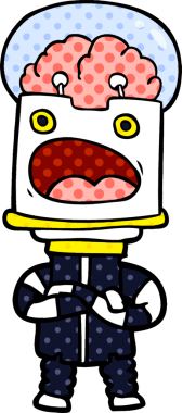 Bir insan tarafından çizilmiş çizgi film robotu