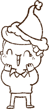 Bir insan tarafından çizilen Noel Çocuğu Kömür Çizimi