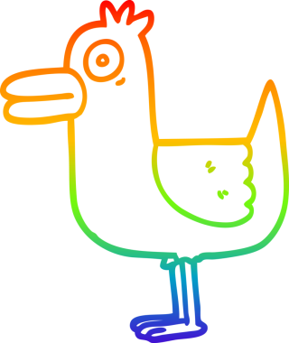 gökkuşağı gradyan çizgi çizimi bir insan tarafından çizilmiş deniz martısı