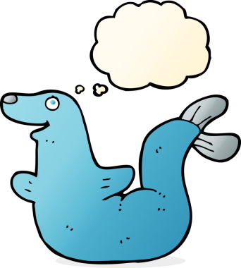 Bir insan tarafından çizilmiş düşünce baloncuklu karikatür mührü