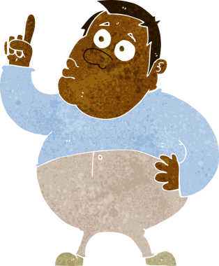 Çizgi filmci bir insan tarafından çizilmiş sorular soruyor.