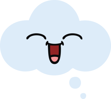 Bir insan tarafından çizilen düşünce baloncuğunun düz renkli retro karikatürü