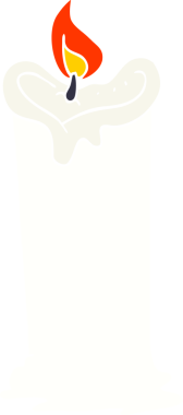 Bir insan tarafından çizilmiş düz renkli çizgi film mumu