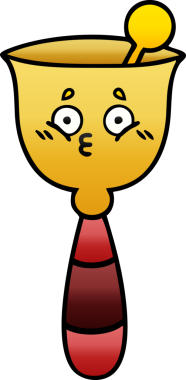 Bir insan tarafından çizilmiş okul çanının gölgeli karikatürü