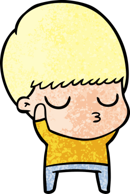 Bir insan tarafından çizilmiş sakin çocuk çizgi filmi.