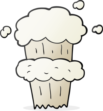 Bir insan tarafından çizilmiş karikatür duman patlaması