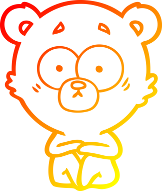 Şaşırmış bir kutup ayısının insan tarafından çizilmiş sıcak çizgi çizgisi.