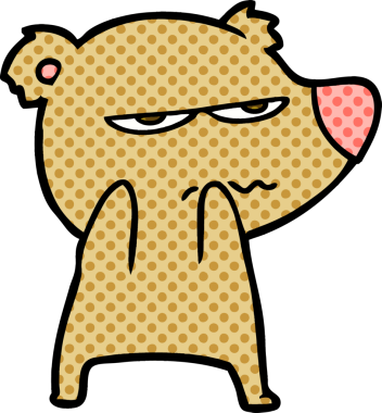 Bir insan tarafından çizilmiş kızgın ayı çizgi filmi.