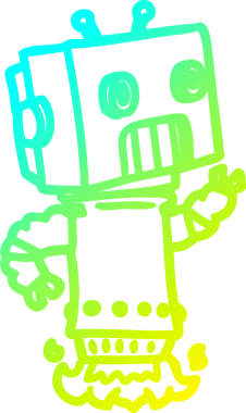 Bir insan tarafından çizilmiş soğuk gradyan robot çizimi