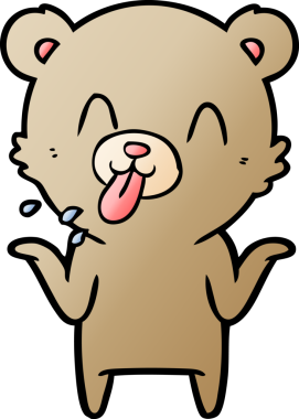 Bir insan tarafından çizilmiş kaba çizgi film ayısı.