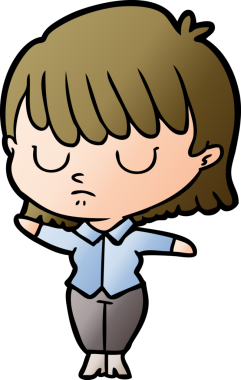 Bir insan tarafından çizilmiş karikatür kadın.