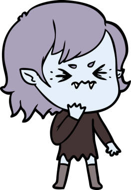 Bir insan tarafından çizilmiş kızgın vampir kız.