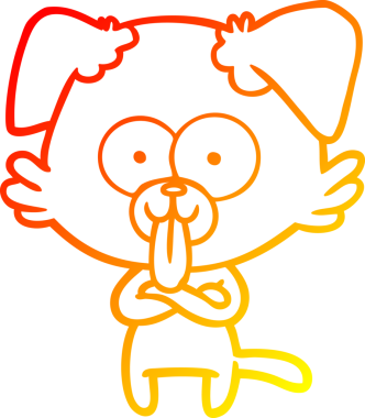 Bir insan tarafından çizilmiş dilli çizgi film köpeği çizimi.