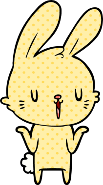 Bir insan tarafından çizilmiş şirin çizgi film tavşanı.