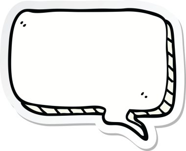 Bir insan tarafından çizilmiş bir karikatür konuşma balonunun etiketi.