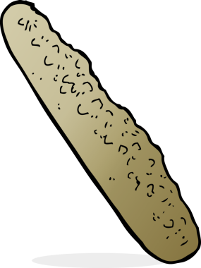 Bir insan tarafından çizilmiş ekmek karikatürü.