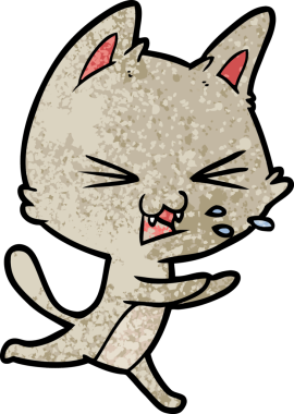 Bir insan tarafından çizilmiş kedi tıslaması.