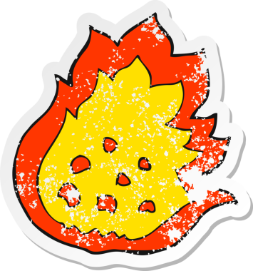 Bir insan tarafından çizilmiş yanan bir çizgi filmin gerilimli yapıştırması.