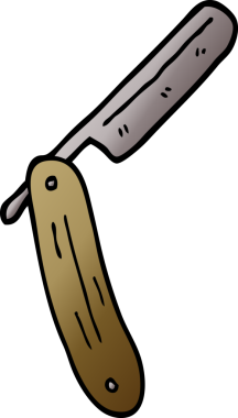 Bir insan tarafından çizilmiş eski usul jilet.