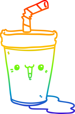 Gökkuşağı gradyan çizgisi bir insan tarafından çizilmiş tatlı bir karikatür soda.