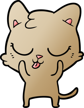 Bir insan tarafından çizilmiş çizgi film kedisi.