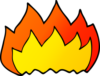 Bir insan tarafından çizilmiş sıcak alevi karala