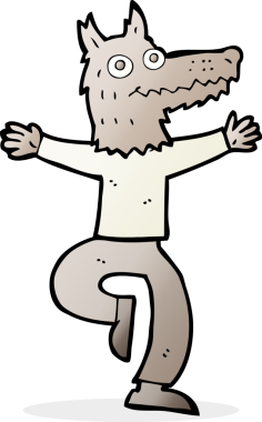 Bir insan tarafından çizilmiş bir kurt adam.