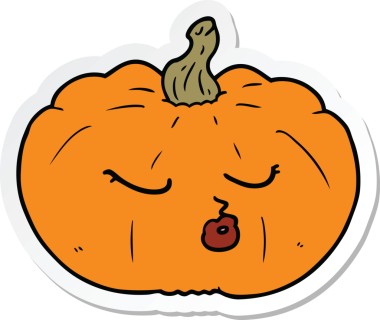 Bir insan tarafından çizilmiş bir balkabağı çıkartması.