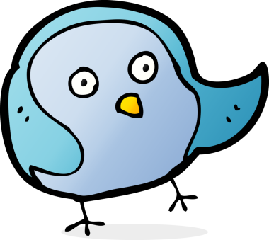 Bir insan tarafından çizilmiş çizgi film kuşu.