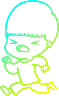 Bir insan tarafından çizilen bir çizgi filmin soğuk gradyan çizimi.