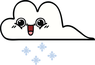 Bir insan tarafından çizilmiş güzel bir kar bulutu karikatürü
