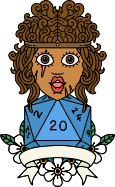 Retro Dövme Tarzı İnsan Barbarlığı Bir insan tarafından çizilmiş 20 zar ile