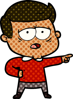 Bir insan tarafından çizilmiş yorgun bir adam.