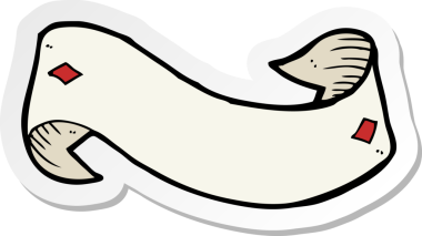 Bir insan tarafından çizilmiş çizgi film dövmeli parşömen afişi.