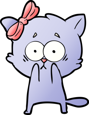 Bir insan tarafından çizilmiş çizgi film kedisi.