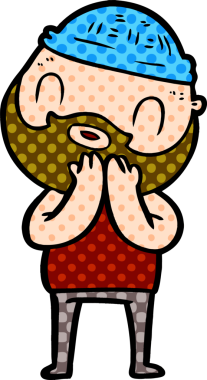 Bir insan tarafından çizilmiş sakallı bir adam.