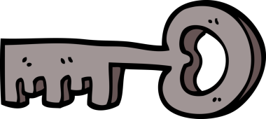 bir insan tarafından çizilmiş karikatür metal anahtarı.