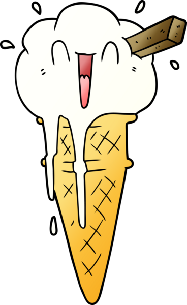 Bir insan tarafından çizilmiş karikatür dondurma.