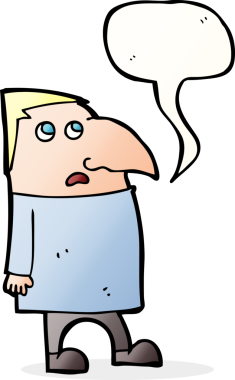 Bir insan tarafından çizilmiş, konuşma balonu olan endişeli bir adam.