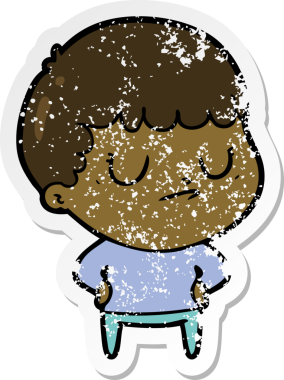 Bir insan tarafından çizilmiş huysuz bir çocuğun sıkıntılı çıkartması.