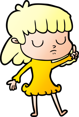 Bir insan tarafından çizilmiş ilgisiz bir kadın çizgi filmi.