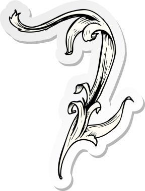 Geleneksel bir el çıkartması. Bir insan tarafından çizilmiş çiçek girdabı.