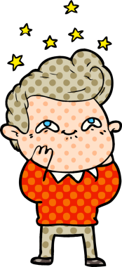 Bir insan tarafından çizilmiş heyecanlı bir çizgi film.